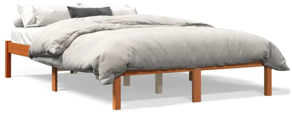 Giroletto Senza Materasso Marrone Cera 140x200cm Massello Pino /