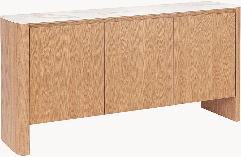 Credenza in legno con piano effetto marmo Gavriel