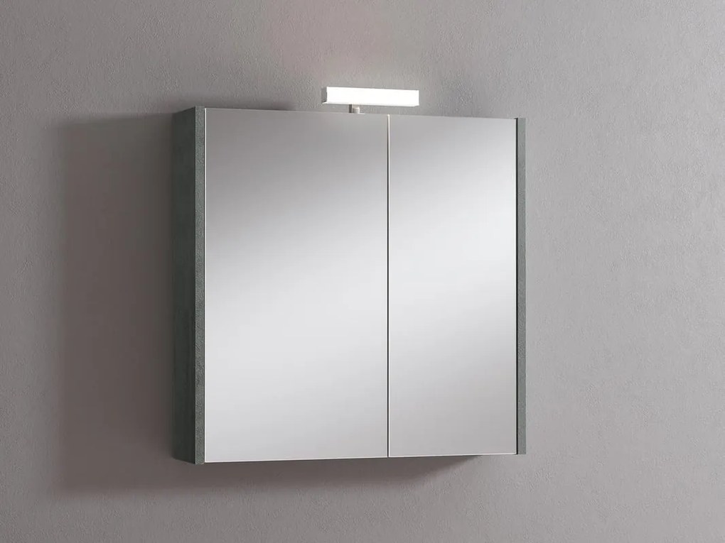 Pensile con luce Akira cemento L 71.5 x H 70 x P 15.5 cm