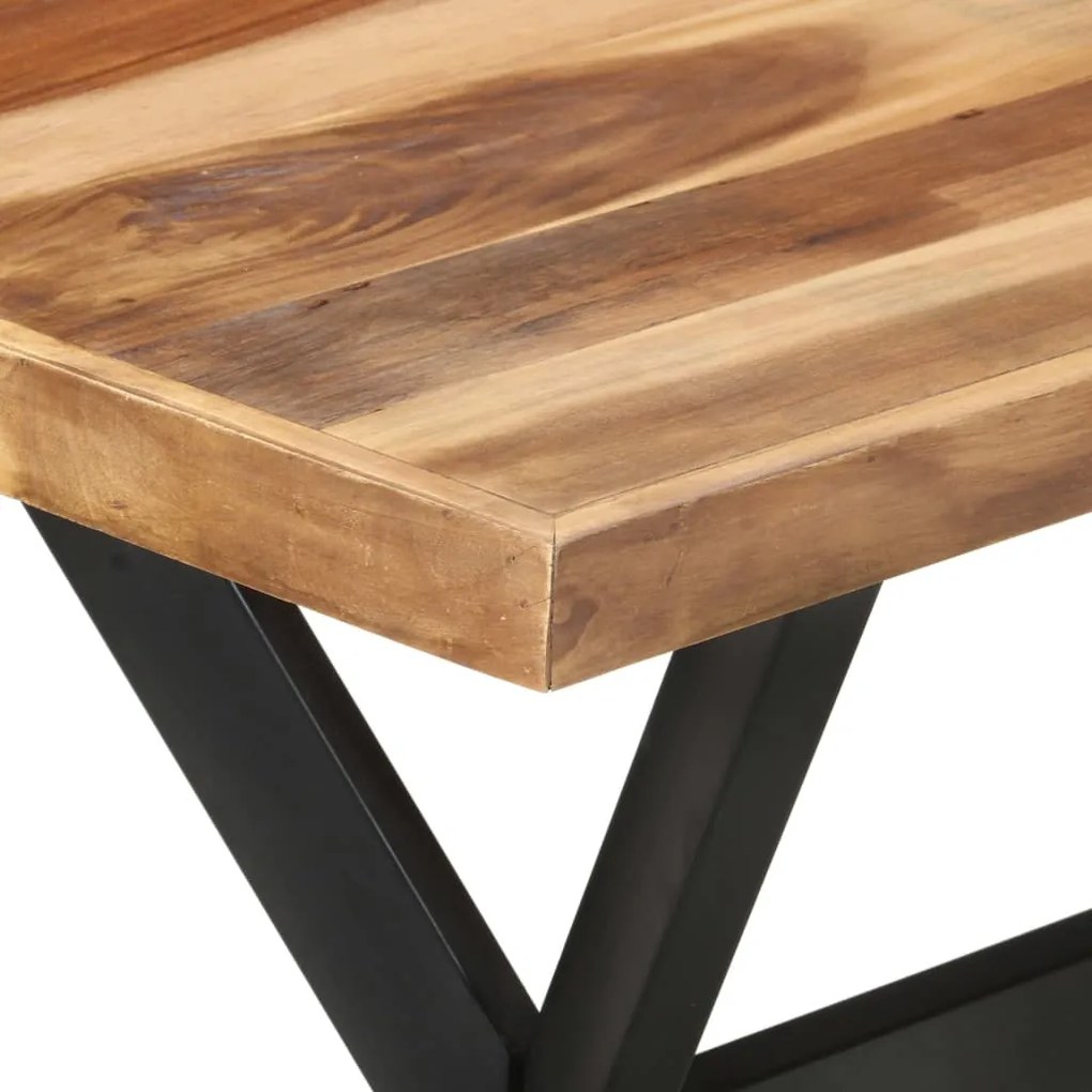 Tavolo da pranzo 120x60x75 cm legno massello con finitura ambra