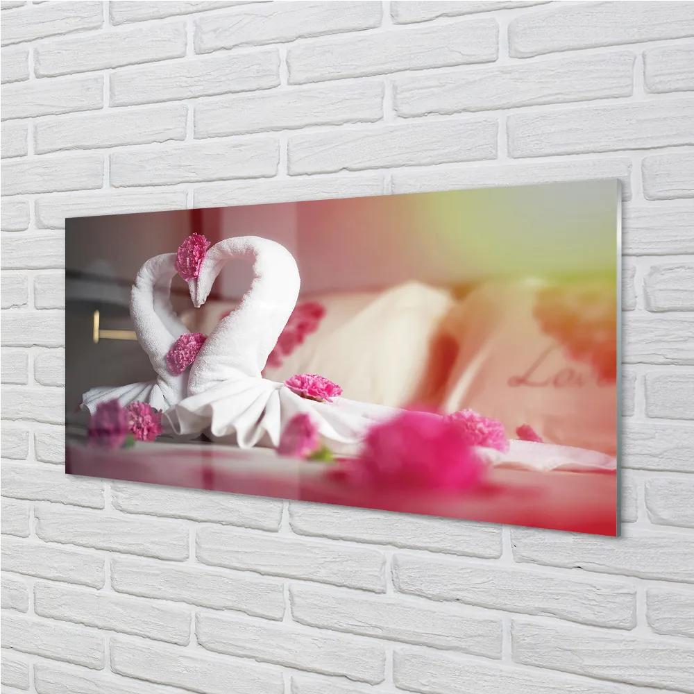 Rivestimento parete cucina Asciugamani con fiori di cigno 100x50 cm