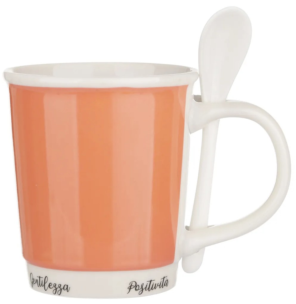 Mug corallo 400 ml con cucchiaino