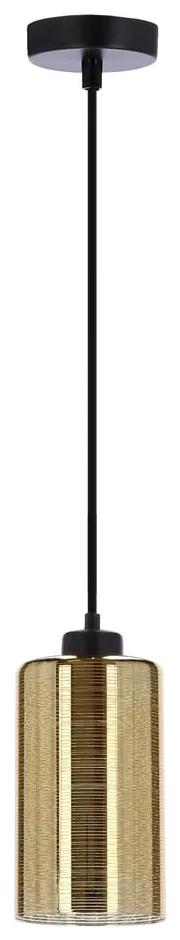 Lampada a sospensione con paralume in vetro in nero-oro Cox - Candellux Lighting