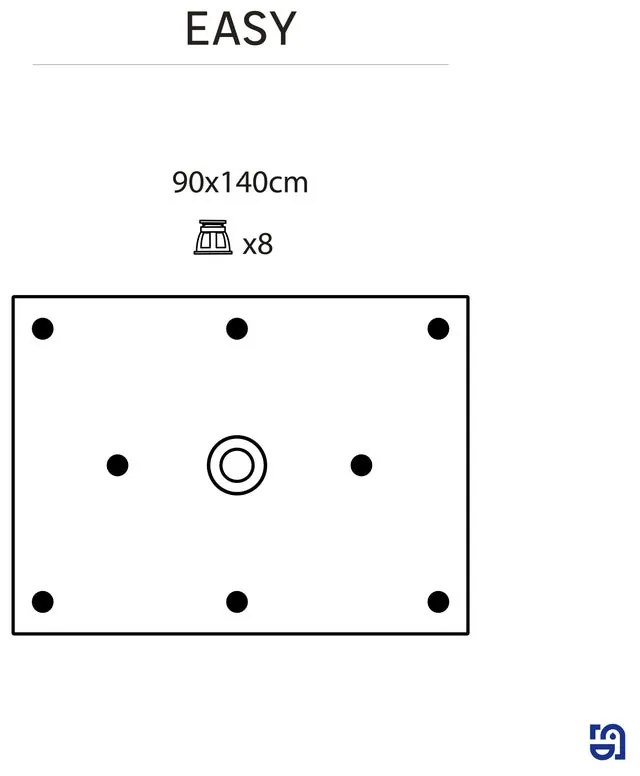 Piatto doccia SENSEA in resina EASY L 90 x L 140 x H 3.2 cm bianco lucido