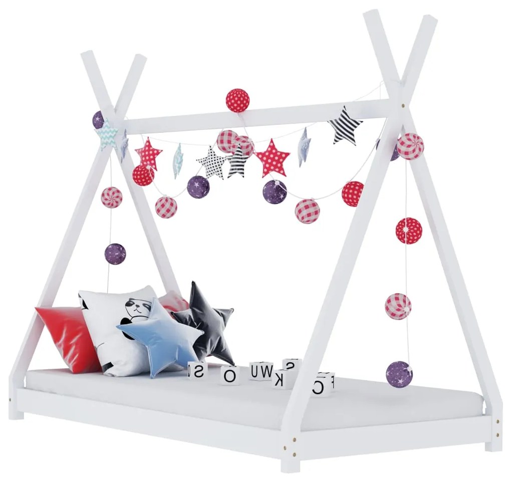 Giroletto Per Bambini Bianco İn Massello Di Pino 70x140 Cm /