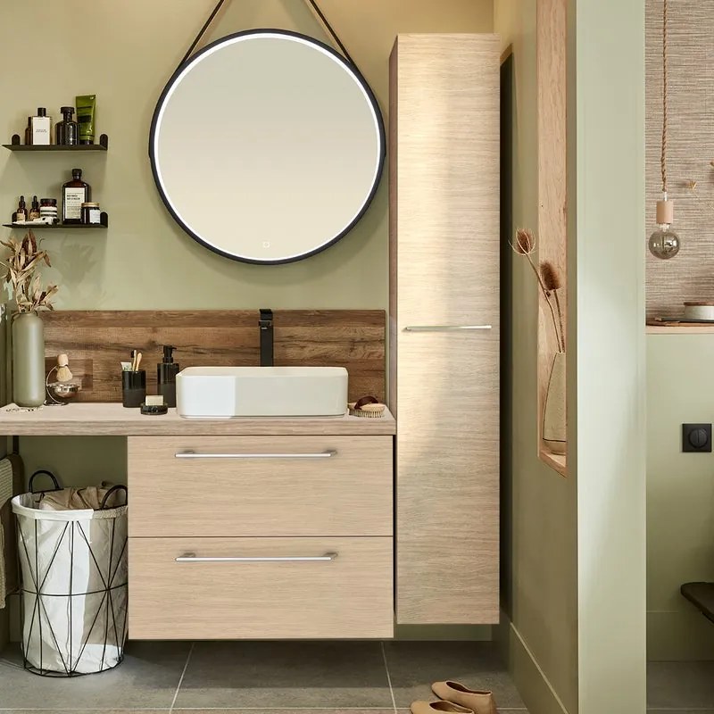 Mobile da bagno sotto lavabo SENSEA marrone L 60 x H 58 x P 46 cm, lavabo non incluso