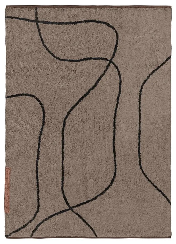 Tappeto marrone in cotone lavabile 100x140 cm Shadow – Mette Ditmer Denmark