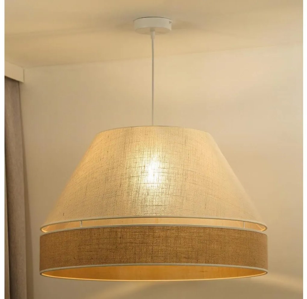 Duolla - Lampadario a sospensione con filo YUTE AVIGNON 1xE27/15W/230V diametro 60 cm color crema/beige