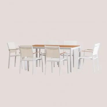 Set Tavolo Rettangolare Supreme (160x90 cm) e 6 Sedie da Giardino - Sklum