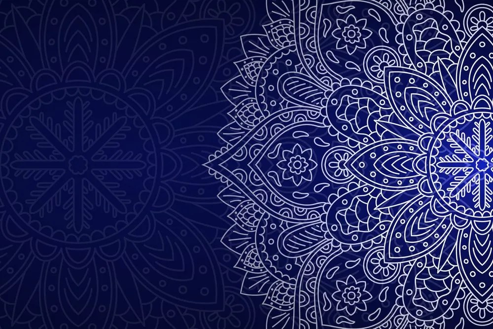 Quadro su tela – Ornamento blu scuro