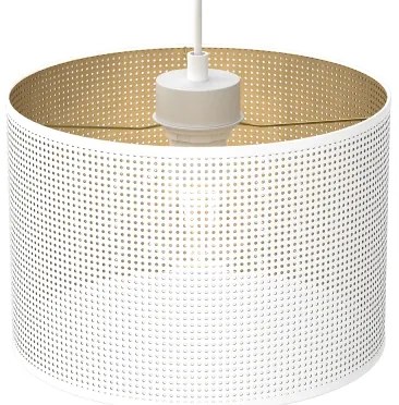 Lampadario a sospensione con filo LOFT SHADE 1xE27/60W/230V diametro 25 cm bianco/oro