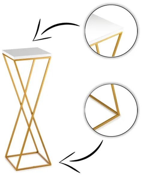 Portafiori LOFT 70x24 cm oro/bianco