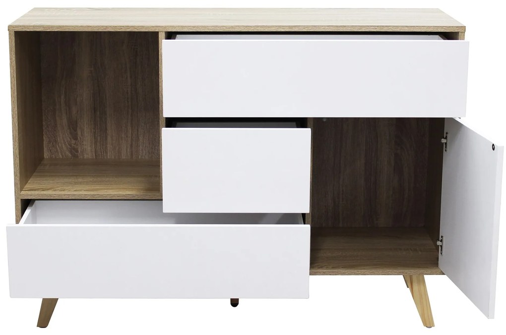 TETLIS - madia moderna con tre cassetti e un'anta