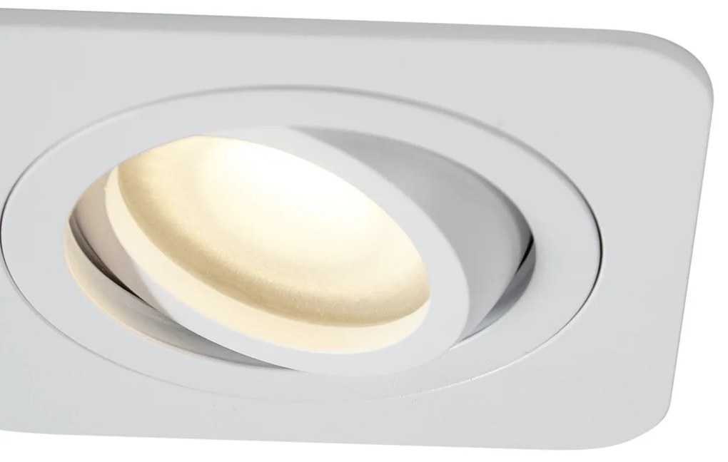 Set di 6 faretti da incasso arrotondati bianchi GU10 50mm orientabili e inclinabili IP44 - Alberto