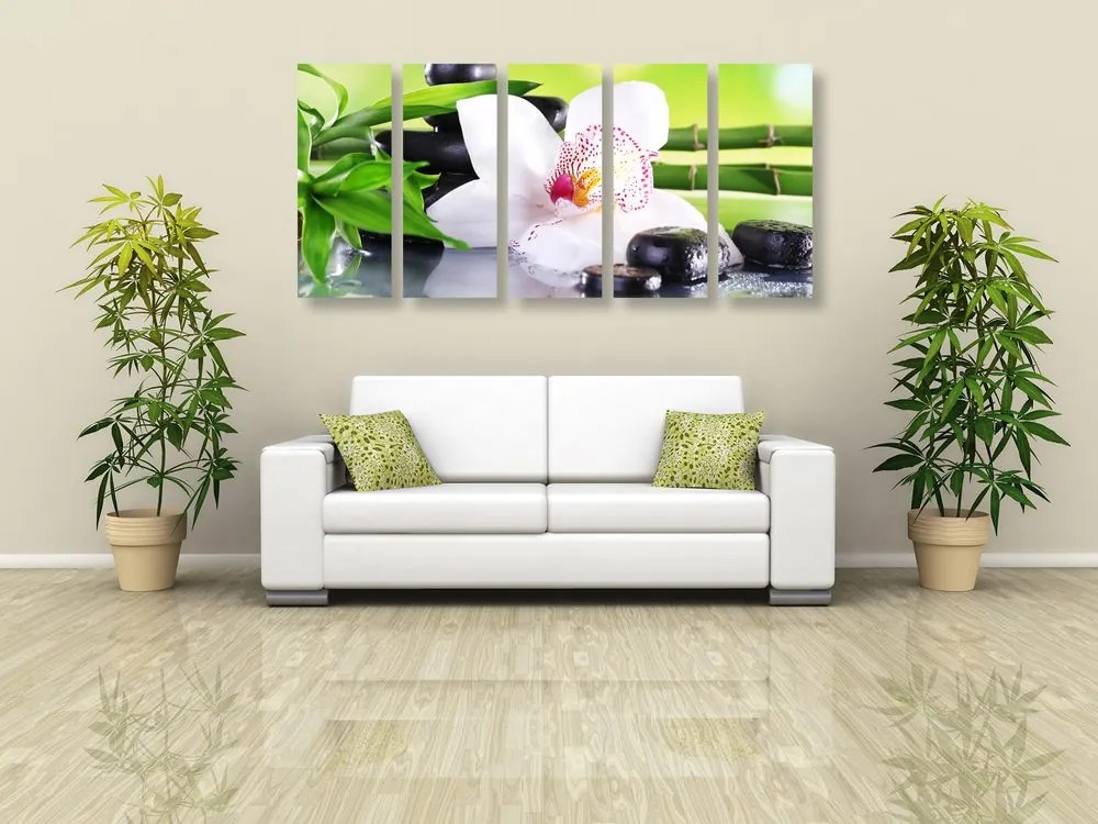 Quadri 5 pezzi – Orchidea giapponese