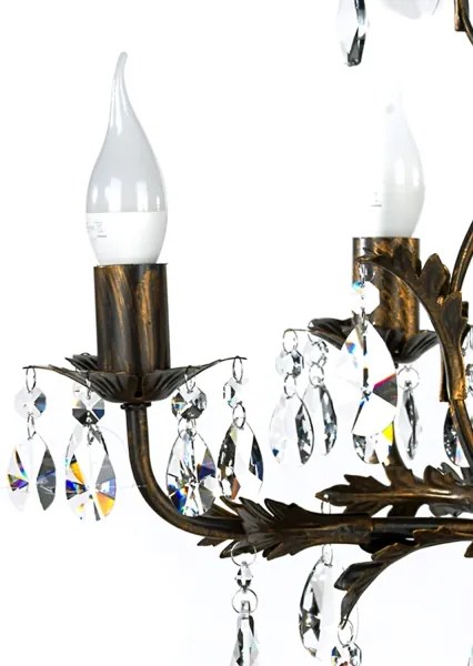 ONLI - Lampadario a sospensione con catena TERESA 5xE14/6W/230V bronzo