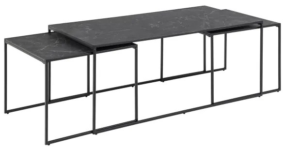 Set di tavolini da caffè ALMA 3 pz antracite