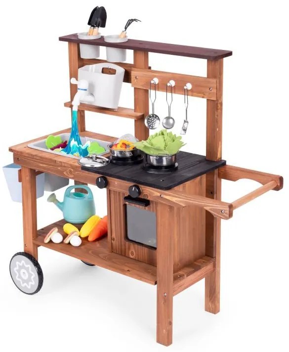 Cucina per bambini in legno di abete con accessori