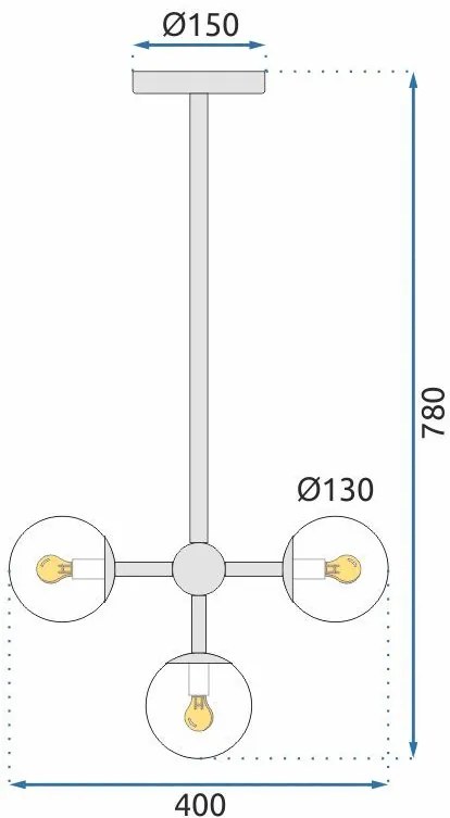 Lampada pensile da soffitto 4 palle APP268-4C