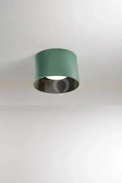 Plafoniera in metallo verde lucido hole led 36w cct 2700k 3000k 400...