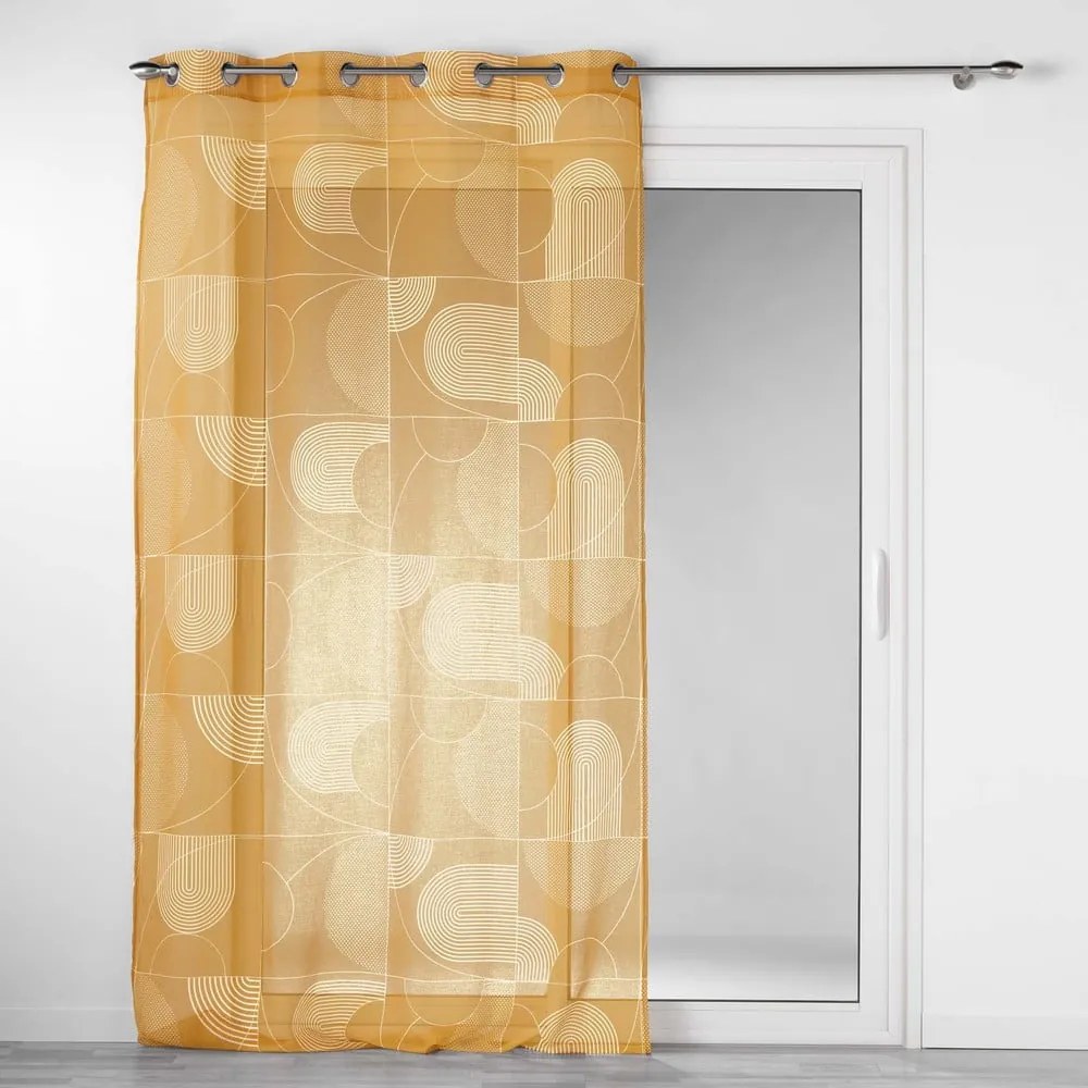 Tenda in voile giallo 140x280 cm Esquisse - douceur d'intérieur