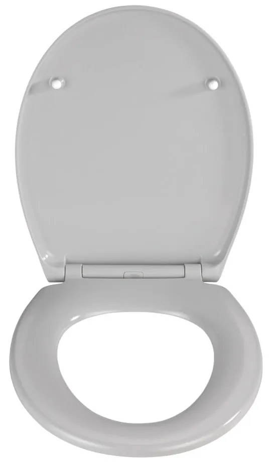 Sedile per wc grigio chiaro con chiusura facilitata , 44,5 x 37,5 cm Samos - Wenko