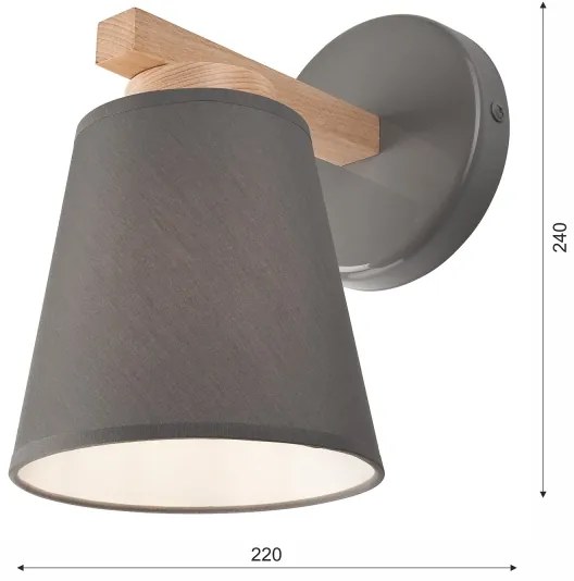 Lampada da parete ELLIE 1xE27/60W/230V grigio