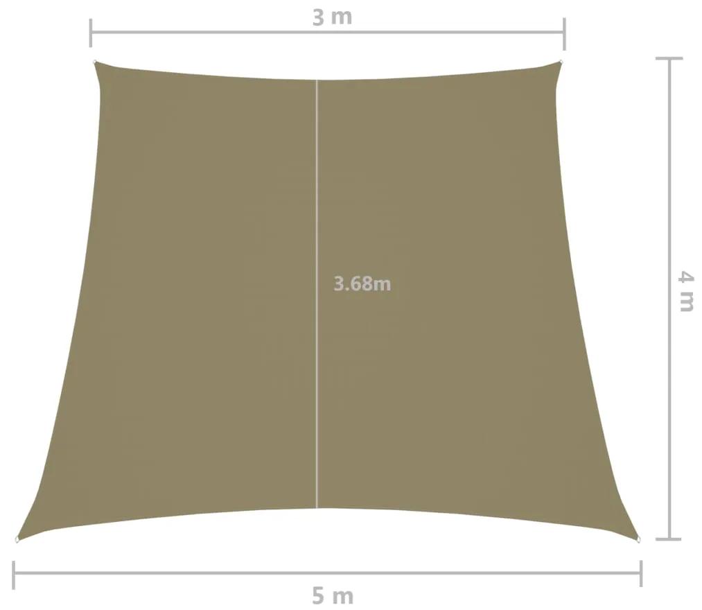 Parasole a Vela in Tela Oxford a Trapezio 3/5x4 m Beige