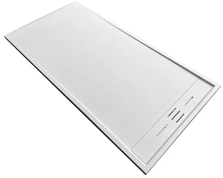 Piatto doccia 70x140 bianco pietra in resina riducibile con canalina Argo