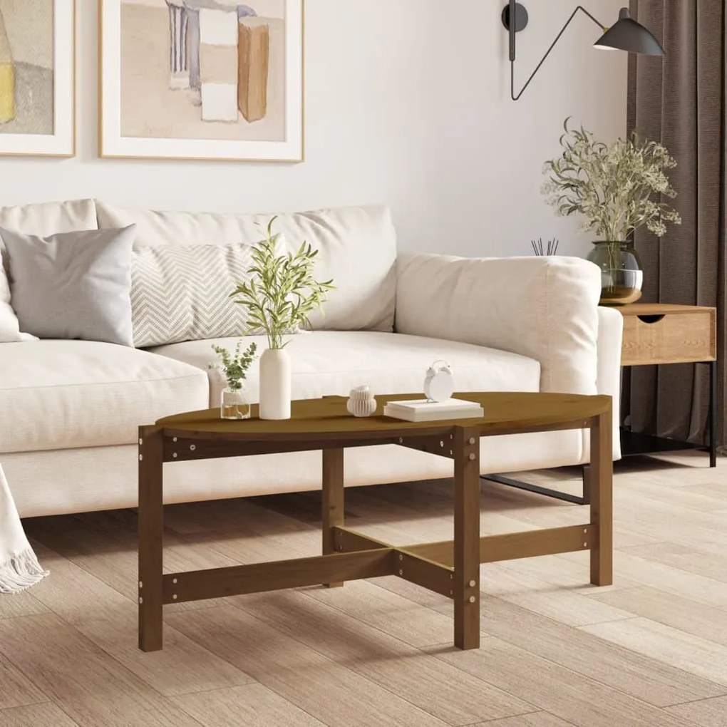 Tavolino Da Salotto Ambra 118x63x45cm İn Legno Massello Di Pino /