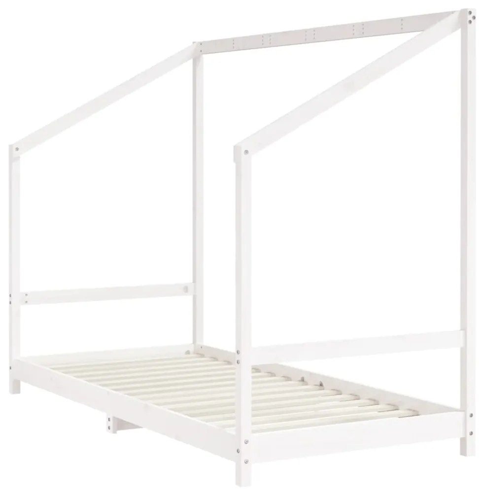 Giroletto per bambini bianco 2x(90x200) cm legno massello pino