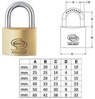 6pz lucchetto ottone arco normale prium cifratura unica ka pl110 - mm.60 (pl1106000011000) fer380737