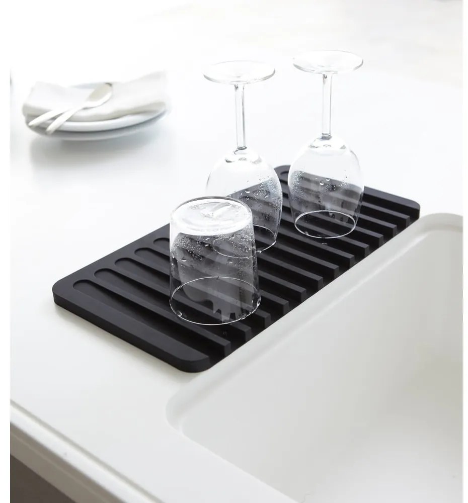 Vassoio di raccolta in silicone nero Yamazaki Flow - YAMAZAKI