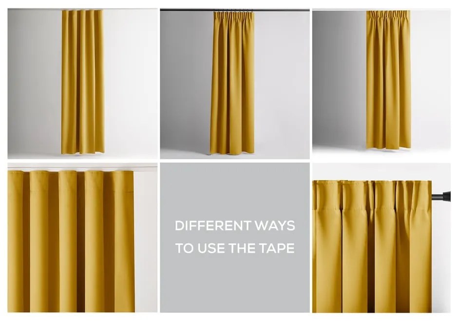 Tenda termoisolante/parzialmente oscurante gialla 140x245 cm Kierra – Restilo