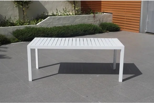 Tavolo Da Esterno Allungabile Rettangolare 127-180 Cm In Alluminio Bianco