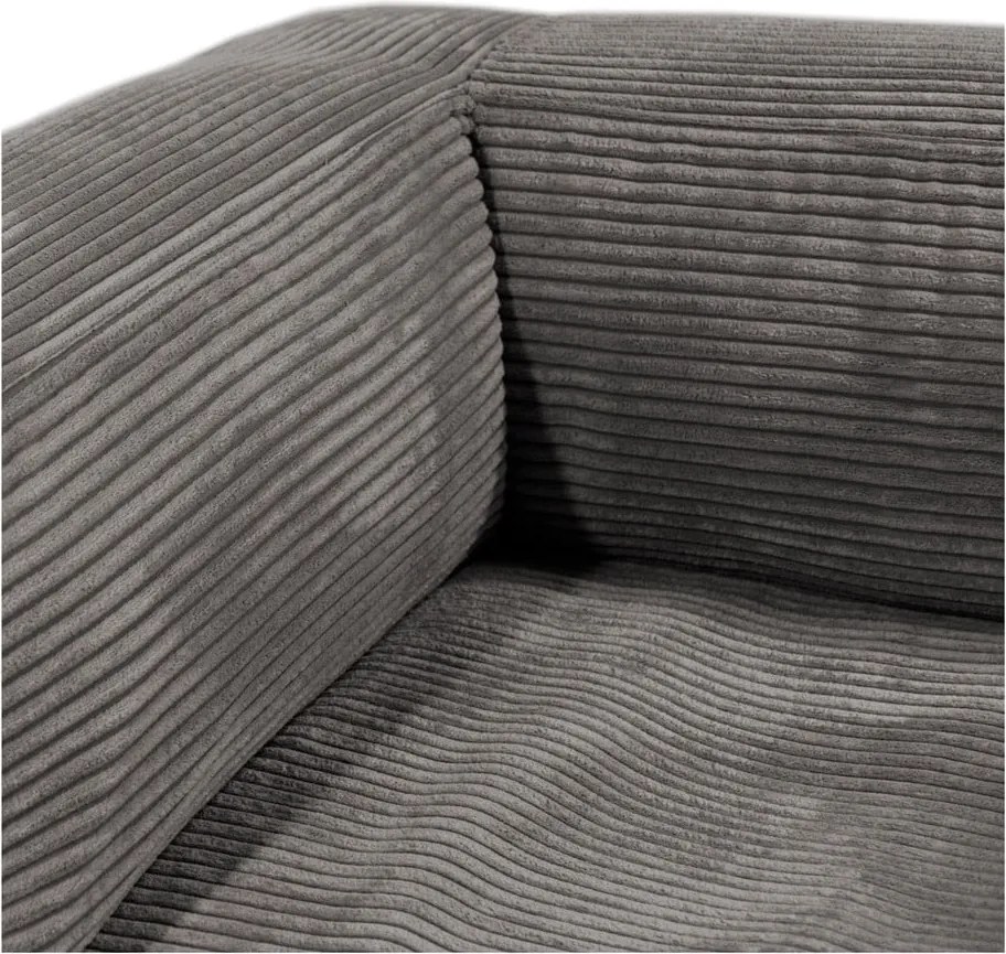 Puof a sacco grigio chiaro con rivestimento in velluto a coste MooG – SLOWDOWN