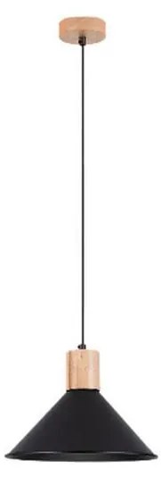 Sollux SL.1320 - Lampadario a sospensione con filo JAGA 1xE27/15W/230V diametro 30 cm nero