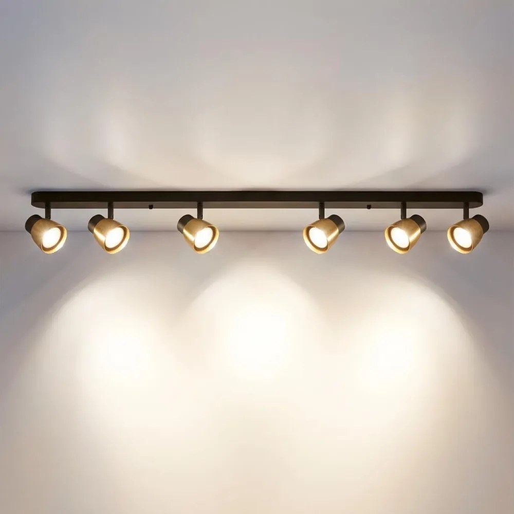 Brilagi - Plafoniera NUGGET 6xGU10/30W/230V nero/oro