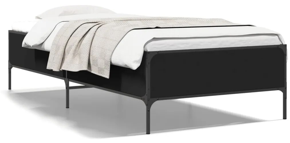 Giroletto Nero 75x190 Cm İn Legno Multistrato E Metallo /