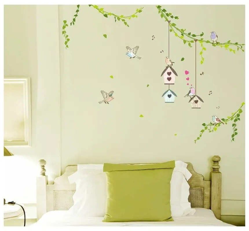 Set di adesivi murali Gabbie per uccelli nella foresta - Ambiance
