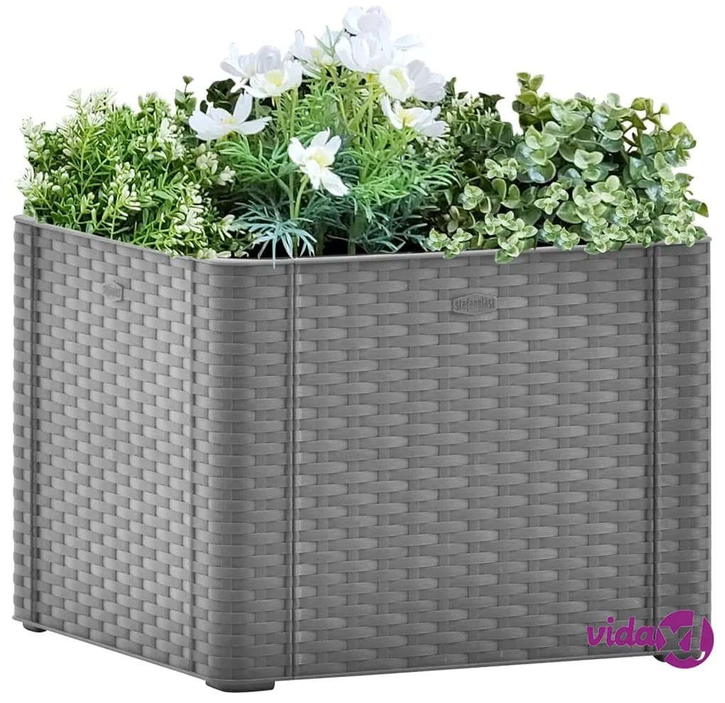 vidaXL Aiuola Rialzata Giardino Sistema Irrigazione Grigia 43x43x33 cm