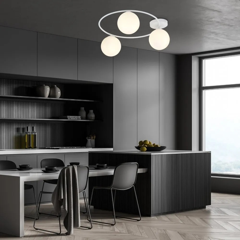 Lampada da soffitto in acciaio SOPRA 3 da interno 3xE14 Colore del corpo Bianco