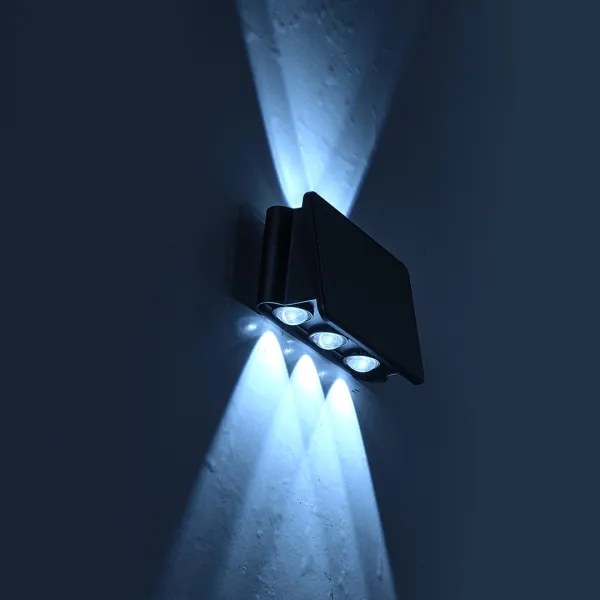 Applique a LED solare ALF LED/4W/1200 mAh 6000K IP54 nero