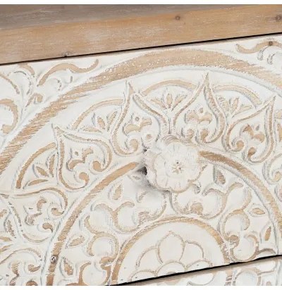 Comodino SHABBY CHIC 47 x 43 x 58 cm Naturale Legno Bianco