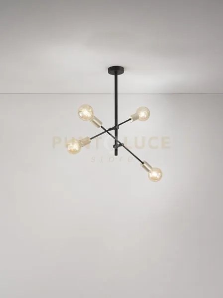 Lampadario a soffitto vector quattro luci 6604 n nero