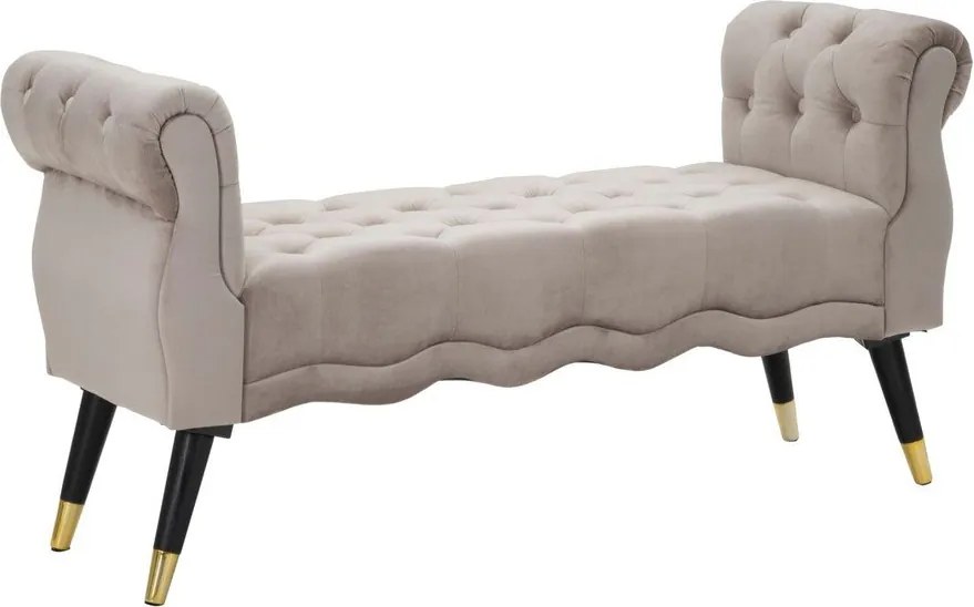 Panchina grigio tortora con rivestimento in velluto Paris – Mauro Ferretti