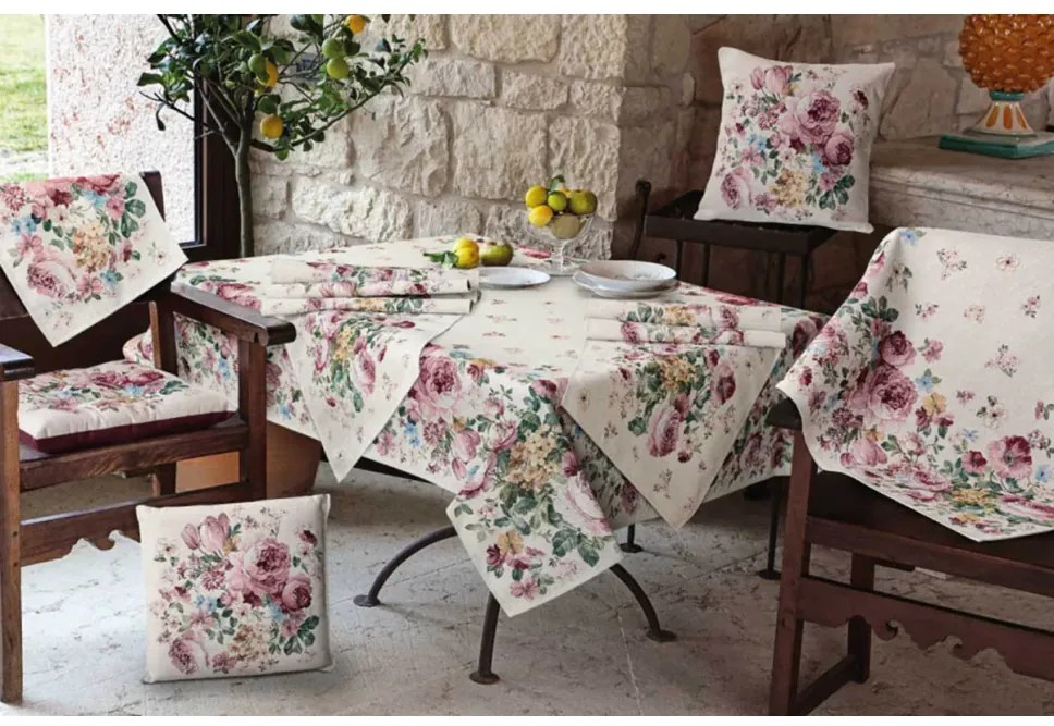 Federa cuscino gobelin Fiori Romantic