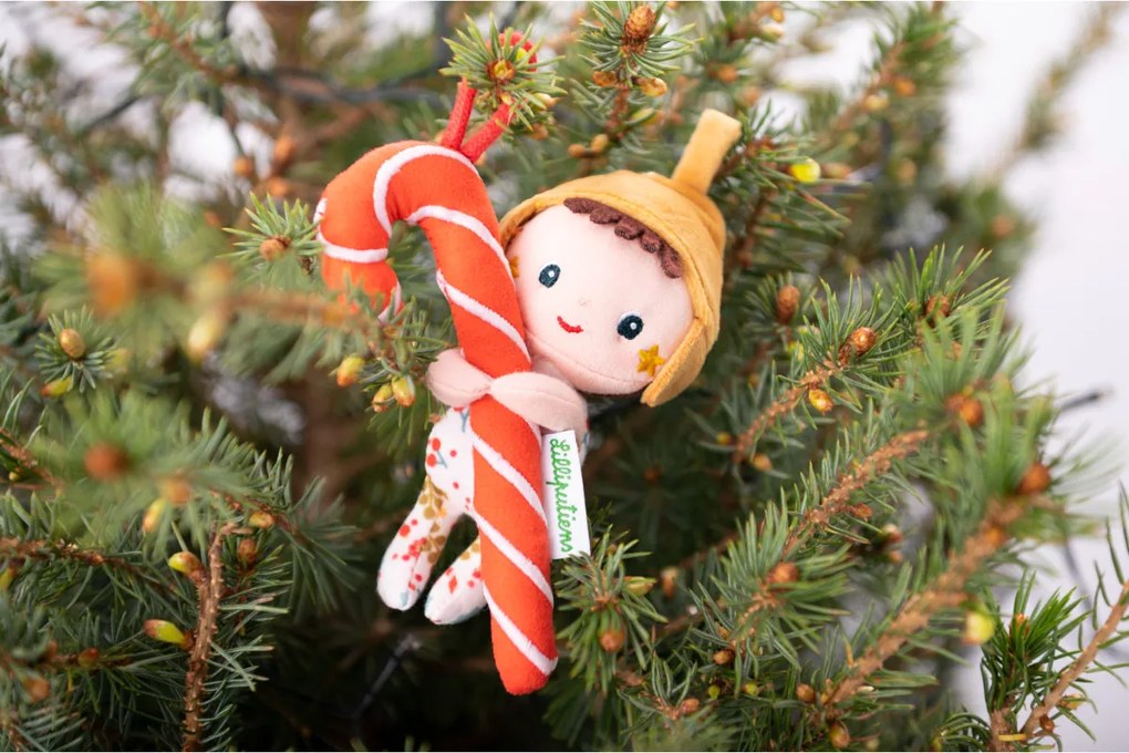 Lilliputiens - Elfo di Natale con bastoncino di zucchero e cappuccio