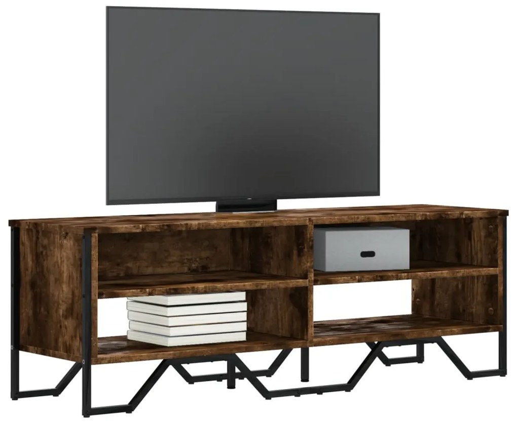 Mobile porta tv rovere fumo 122x34x41 cm in legno multistrato