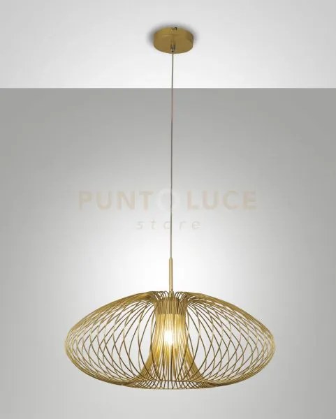 Fassa lampadario a sospensione oro opaco 1 luce attacco e27 d.60cm
